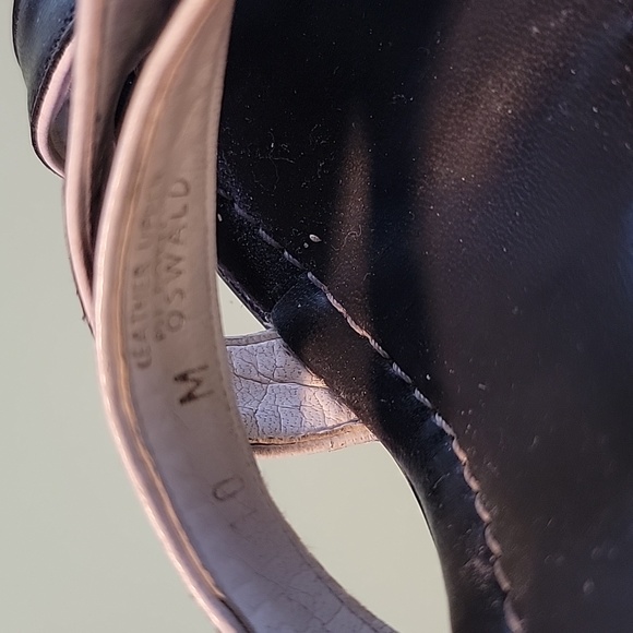 Black/white snappy wedge sandals. 41/10 - Picture 9 of 9